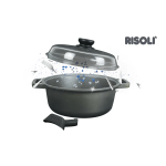 قابلمه با درب ریزولی Risoli ایتالیا سایز 28 مدل بلک پلاس