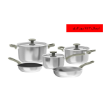 BergHOFF Leo Bolt 8pc Recycled Stainless Steel Cookware Set, Green