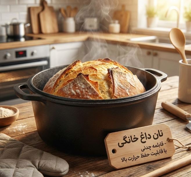 پخت نان خانگی در قابلمه چدنی داخل فر